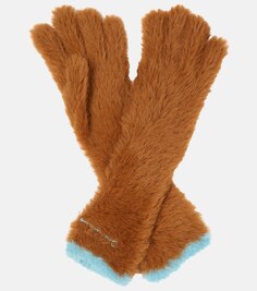 Длинные перчатки из искусственного меха les gants neve Jacquemus, коричневый