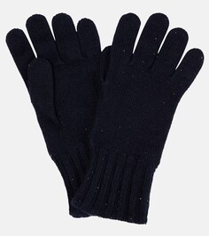 Кашемировые и шелковые перчатки Loro Piana, синий