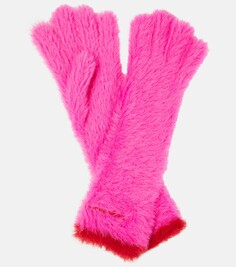 Длинные перчатки из искусственного меха les gants neve Jacquemus, розовый