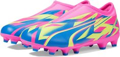 Бутсы Ultra Match Laceless Energy Firm/Artificial Ground PUMA, цвет Luminous Pink/Ultra Blue/Yellow Alert