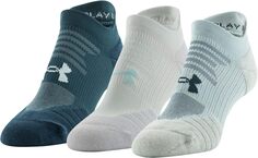 Носки Play Up No Show Tab, 3 пары Under Armour, цвет Fuse Teal/Assorted