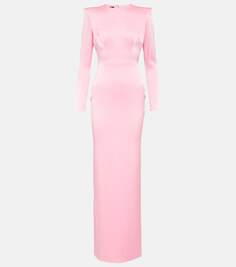 Платье макси из атласного крепа daley с вырезами Alex Perry, розовый