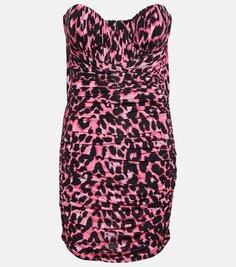 Мини-платье axton с леопардовым принтом Alex Perry, розовый