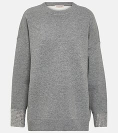 Украшенный свитер из смесовой шерсти Valentino, серый
