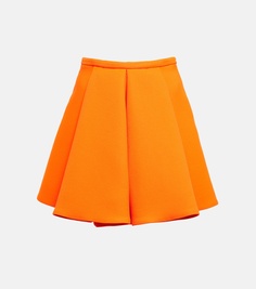 Мини-юбка со складками из твила Versace, апельсин