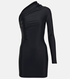 Мини-платье из джерси на одно плечо Balenciaga, черный