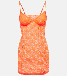 Кружевное мини-платье bb Balenciaga, апельсин