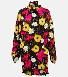 Блузка с цветочным принтом Balenciaga, мультиколор