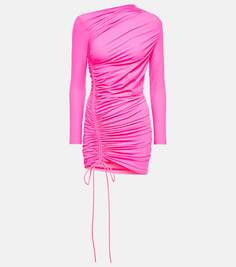 Мини-платье со сборками Balenciaga, розовый