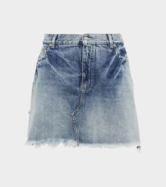 Деконструированная джинсовая юбка Balenciaga, синий