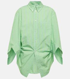 Рубашка twisted swing bb corp из смесового хлопка Balenciaga, зеленый