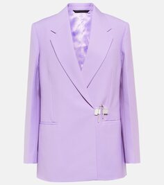 Блейзер из шерсти и мохера с замком Givenchy, фиолетовый