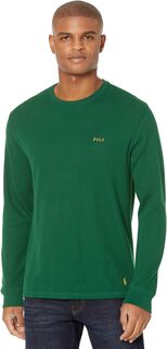 Вафельный свитер с длинными рукавами Polo Ralph Lauren, цвет Holiday Green Gold Logo/PP
