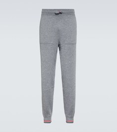 Кашемировые спортивные брюки с полосками rwb Thom Browne, серый