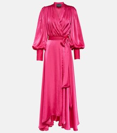 Stila атласное платье с запахом Costarellos, розовый