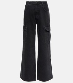 Джинсовые брюки карго minka с высокой посадкой Agolde, черный