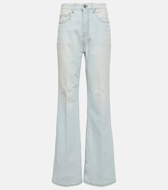 Расклешенные джинсы с высокой посадкой Ami Paris, синий