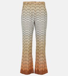 Расклешенные брюки из джерси с зигзагом Missoni, мультиколор