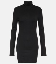 Платье-свитер из джерси с высоким воротником Ami Paris, черный