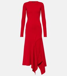 Асимметричное платье макси из джерси Y/Project, красный