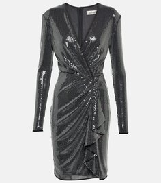 Мини-платье lexa с пайетками Diane Von Furstenberg, серый
