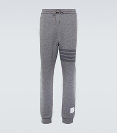 Спортивные брюки из натуральной шерсти с 4 полосками Thom Browne, серый
