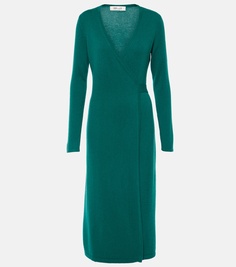 Платье astrid с запахом из шерсти и кашемира Diane Von Furstenberg, зеленый