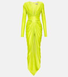 Платье из джерси с драпировкой Alexandre Vauthier, желтый