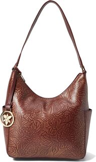 Сумка Classic Hobo With Side Pockets 382 Anuschka, цвет Tooled Butterfly Wine