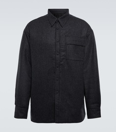 Стеганая шерстяная рубашка с вышивкой Givenchy, серый