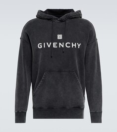 Худи из хлопкового джерси с логотипом Givenchy, серый