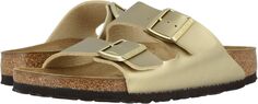 Сандалии на плоской подошве Arizona Birko-Flor Birkenstock, цвет Gold Birko-Flor