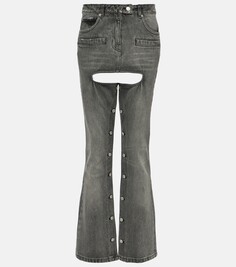 Прямые джинсы на пуговицах Courrèges, серый Courreges