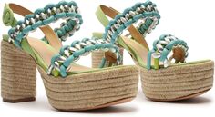 Босоножки Juliet Platform Schutz, цвет Lime Green/River Acqua/Prata (D/B Lime Green)