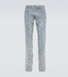 Жаккардовые джинсы узкого кроя 4g Givenchy, синий