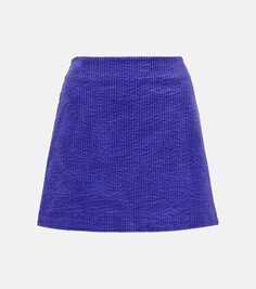 Вельветовая мини-юбка из смесового хлопка Ganni, фиолетовый