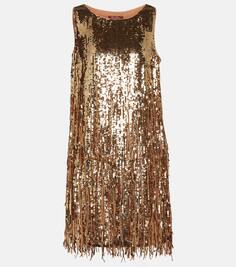 Мини-платье mimma с пайетками Max Mara, золото