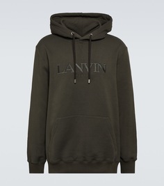 Худи из хлопкового джерси с логотипом Lanvin, черный