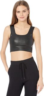 Топ Faux Leather Square Neck Crop Top Commando, черный