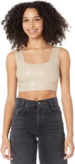 Топ Faux Leather Square Neck Crop Top Commando, песок