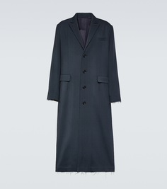 Однобортное шерстяное пальто Undercover, синий