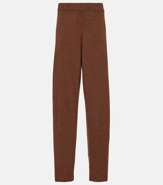 Прямые шерстяные брюки с высокой посадкой Lemaire, коричневый