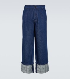Широкие джинсы с подворотами Jw Anderson, синий