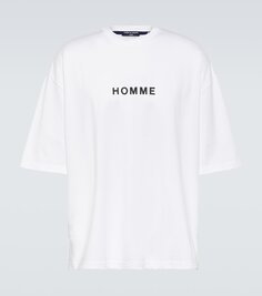 Футболка из хлопкового джерси с логотипом Comme Des Garçons Homme, белый