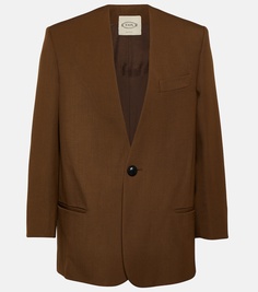 Шерстяной пиджак оверсайз Tod&apos;S, коричневый Tod’S