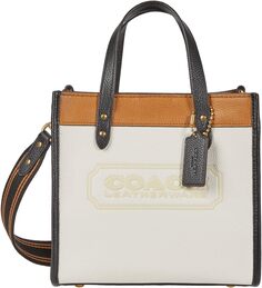 Кожаная сумка-тоут 22 с цветными блоками и значком тренера COACH, цвет B4/Chalk Multi