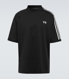 Футболка из хлопкового джерси с логотипом Y-3, черный