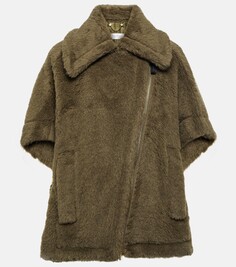 Накидка manto из альпаки Max Mara, зеленый