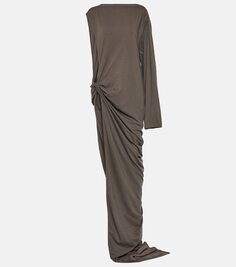 Платье макси arrowhead из хлопка Rick Owens, бежевый