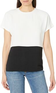 Топ с короткими рукавами в стиле колор-блок Tommy Hilfiger, цвет Ivory/Black